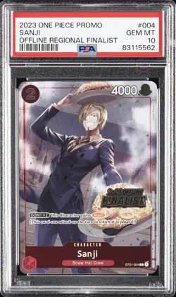 2023 ONE PIECE PROMOS OFFLINE REGIONAL FINALIST #004 SANJI PSA 10 - Image 1