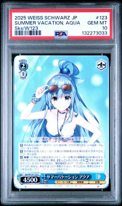 WEISS SCHWARZ JAPANESE KADOKAWA SNEAKER BUNKO VOL.2 SUMMER VACATION, AQUA PSA 10 - Image 1