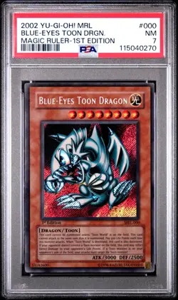PSA 7 Blue-Eyes Toon Dragon MRL-000 Secret Rare 1st Edition Yugioh - Image 1