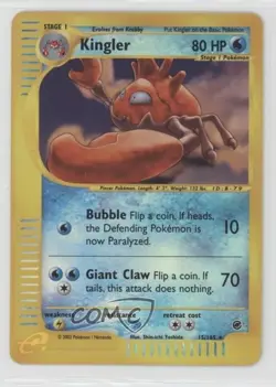 Kingler Reverse Foil Pokemon e-Card Series Expedition #15 2002 - Image 1
