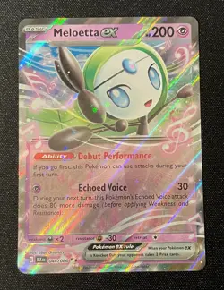 044/086 Meloetta ex Double Rare Card SV-10.5 Black Bolt Pokemon TCG NM Near Mint - Image 1