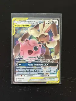 Pokemon Mega Lopunny & Jigglypuff GX Ultra Rare Holo 165/236 240 HP Cosmic Ecli… - Image 1