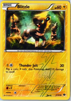 Pokemon tcg: Next Destinies Blitzle #47/99 Reverse Holo - NM Common .VO5 - Image 1