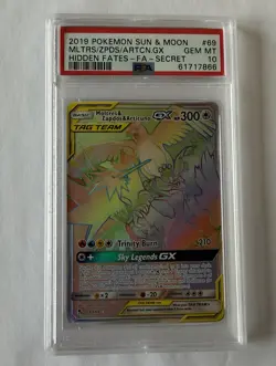 2019 Pokemon Sun & Moon Hidden Fates FA-Secret #69 MLTRS/ZPDS/ARTCN.GX PSA 10 - Image 1