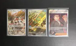 Pokemon 151 Lot: Omanyte Illustration #180 Mr Mime #179 Giovanni's Charisma #197 - Image 1