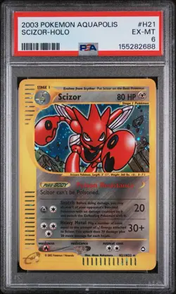 Pokemon TCG Scizor H21/H32 Aquapolis 2003 Holo Rare E-Reader PSA 6 EX MT Vintage - Image 1