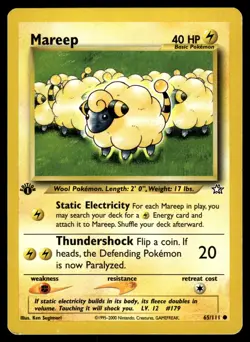 Mareep 065/111 1st Edition Neo Genesis Pokemon - Image 1