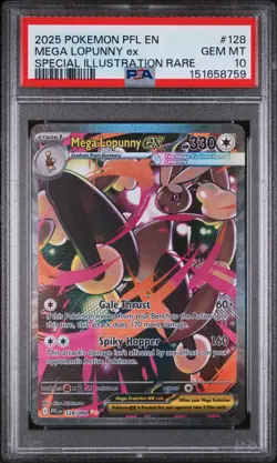 SIR #128 MEGA LOPUNNY EX PSA 10 2025 POKEMON PHANTASMAL FLAMES Gem Mint - Image 1
