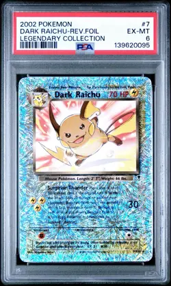 Dark Raichu 7/110 Legendary Collection Reverse Holo EX-MT PSA 6 Pokemon 2002 - Image 1