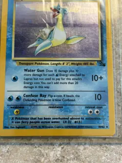 1999 POKEMON FOSSIL MINT CONDITION LAPRAS HOLO FOIL #10 RARE HOLOGRAM - Image 4