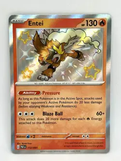 Entei #112/091 Pokemon SV: Paldean Fates Holo - Baby Shiny - Image 1