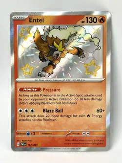 Entei #112/091 Pokemon SV: Paldean Fates Holo - Baby Shiny - Image 3