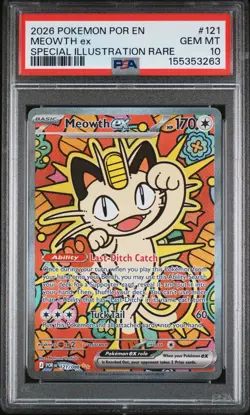 2026 POKEMON POR EN-PERFECT ORDER SPECIAL ILLUSTRATION RARE MEOWTH EX PSA 10 - Image 1