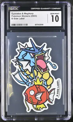 Magikarp & Gyarados Sticker B SIDE LABEL Pokemon Japan CGC 10 - Image 1