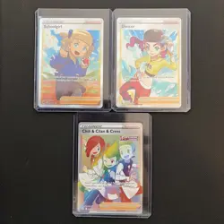 Fusion Strike Full Art Card Lot Schoolgirl, Dancer, Chili, Cilan & Cress - Image 1