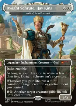 1x Dwight Schrute, Hay King (Heliod, Sun-Crowned) ~~ Borderless - Foil NM-Mint, - Image 1