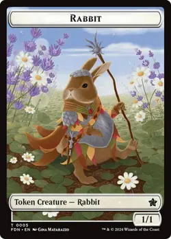 4x Rabbit/Soldier Token, Foundations Tokens, MTG, 4 pack, Magic the Gathering - Image 2