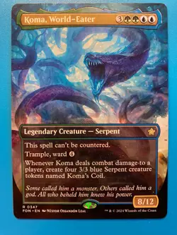 MTG 1x BORDERLESS Koma, World-Eater # 347 Foundations Magic the Gathering x1 NM - Image 1