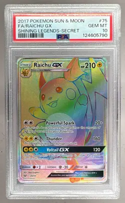 2017 Pokemon Shining Legends 75 Raichu GX PSA 10 124605790 - Image 1