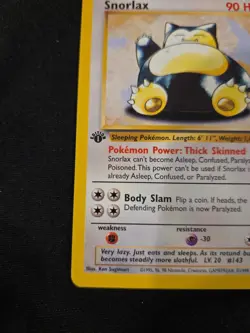 Pokemon TCG Snorlax 1st Edition Rare Pokemon Jungle 27/64 - Image 3