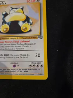 Pokemon TCG Snorlax 1st Edition Rare Pokemon Jungle 27/64 - Image 5