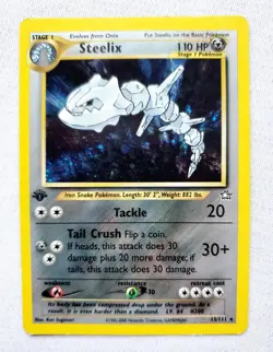 STEELIX 1st Edition 15/111 HOLO Neo Genesis Pokemon #15 WOTC 2000 First Edition! - Image 1