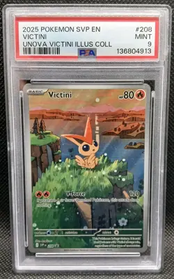 2025 POKEMON SVP EN-SV BLACK STAR PROMO #208 VICTINI PSA 9 - Image 1