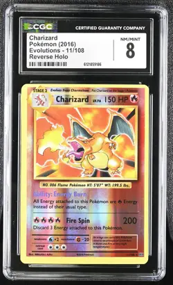 2016 Pokemon Evolutions Charizard 11/108 CGC 8 #11/108 - Image 1
