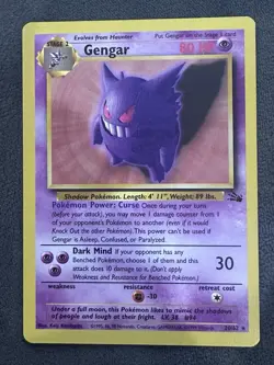 Pokemon TCG Gengar #20/62 Fossil Non-Holo Unlimited WOTC VTG 1999 - Image 1