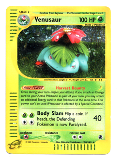 2002 Pokemon Expedition Base Set Venusaur Holo 30/165 Medium/HP - Image 1