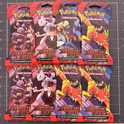 Pokemon TCG Destined Rivals 8x Sleeved Booster Packs Sealed - Image 1