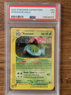 2002 Pokemon Expedition PSA 1 Venusaur Holo #30 FRESH GRADE SLAB CASE - Image 1