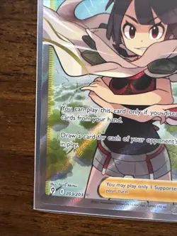 Pokemon Zinnia's Resolve Full Art Ultra Rare Trainer 203/203 Evolving Skies Holo - Image 5