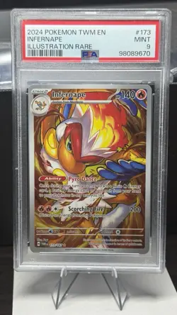 PSA 9 - 2024 Pokemon TWM EN Infernape IR #173 - Image 1