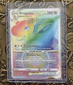 Pokemon TCG Dragonite VSTAR Rainbow Secret Rare 081/078 Pokemon GO Mint - Image 1