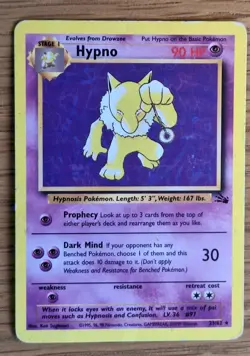 Pokemon Hypno 23/62 Non-Holo Rare Fossil - Image 1