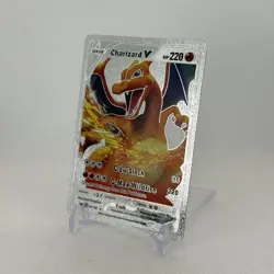 Pokemon Card Charizard V Fan Art Silver Foil Display Card, - Image 2