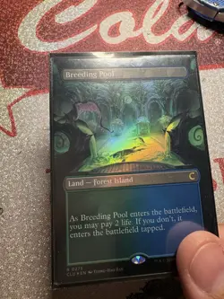 MTG Breeding Pool Borderless Art Foil Ravnica Clue Edition NM Condition - Image 1