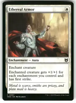 MAGIC: THE GATHERING ETHEREAL ARMOR 67 COMMON COMMANDER: WILDS OF ELDRAINE NM - Image 1