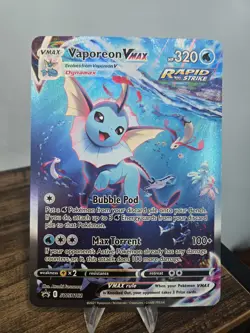 JUMBO Oversized Pokemon TGC Vaporeon VMAX Card SWSH182 Holo NM - Image 1