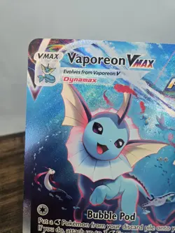 JUMBO Oversized Pokemon TGC Vaporeon VMAX Card SWSH182 Holo NM - Image 3