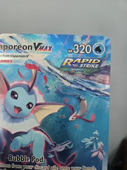 JUMBO Oversized Pokemon TGC Vaporeon VMAX Card SWSH182 Holo NM - Image 4