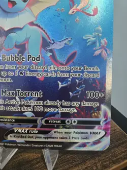 JUMBO Oversized Pokemon TGC Vaporeon VMAX Card SWSH182 Holo NM - Image 5