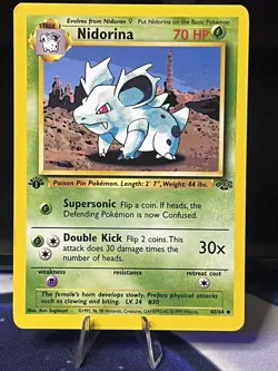 Pokemon TCG Nidorina 40/64 Jungle Regular 1st Edition LP+ VINTAGE - Image 1