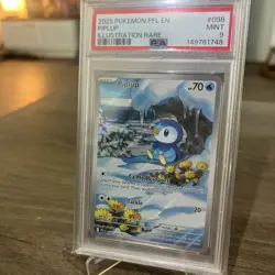 Pokemon Piplup Illustration Rare 098/094 Phantasmal Flames Holo PSA 9 Eng - Image 2