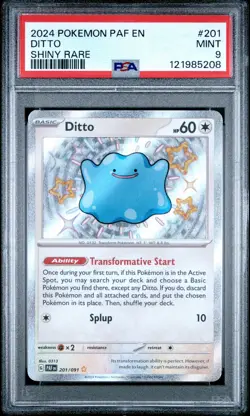 2024 POKEMON PAF EN-PALDEAN FATES SHINY RARE #201 DITTO PSA 9 - Image 1