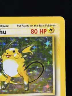 1999 POKEMON BASE SET UNLIMITED #14/102 RAICHU HOLO RARE - Image 4