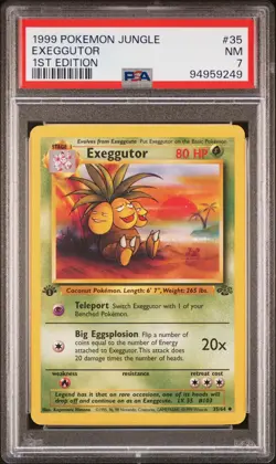 1999 POKEMON JUNGLE 1ST ED #35 EXEGGUTOR PSA 7 - Image 1