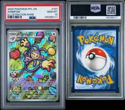 2025 POKEMON PFL EN-PHANTASMAL FLAMES #107 AMBIPOM ILLUSTRATION RARE PSA 10 - Image 3