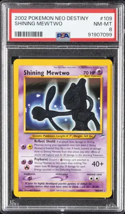 2002 POKEMON NEO DESTINY #109 SHINING MEWTWO PSA 8 - Image 1